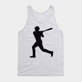 Baseball Player Silhouette - Black Tank Top